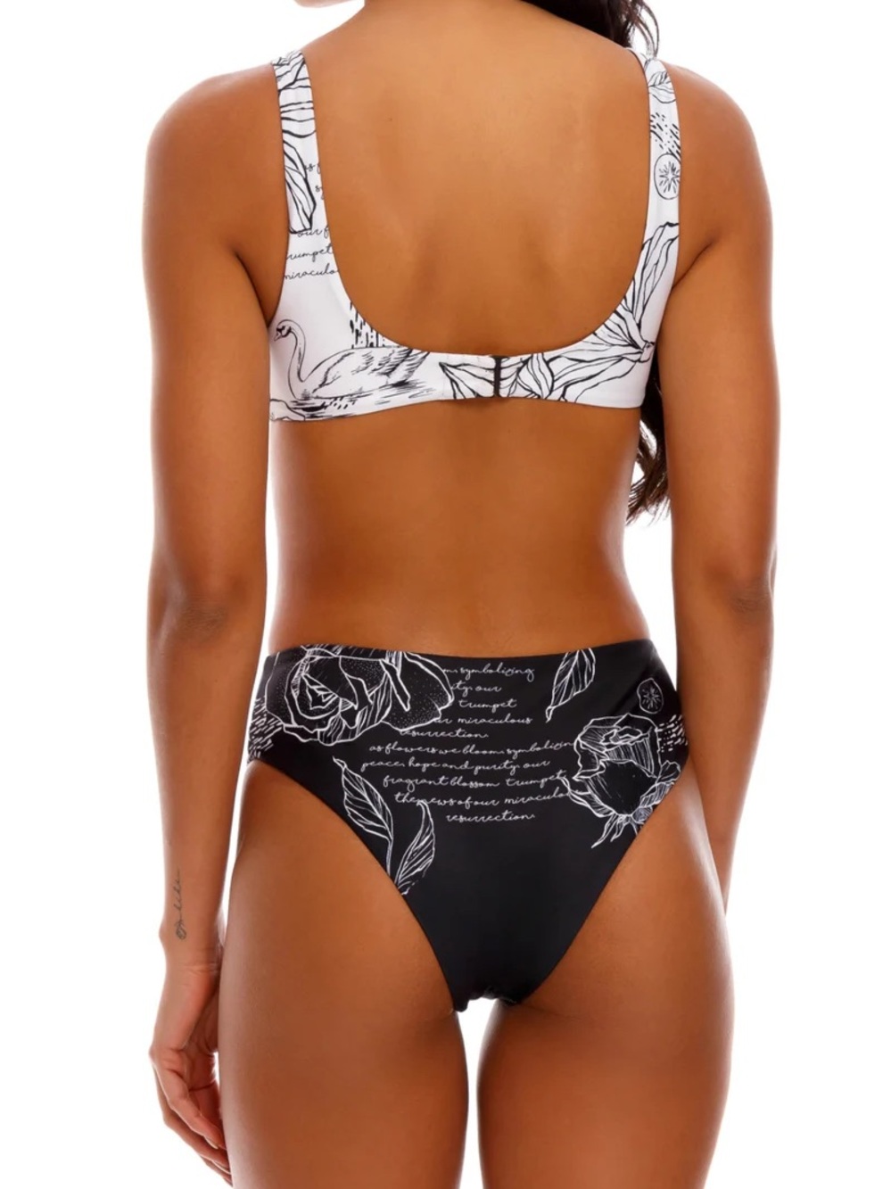 Agua Bendita Black and Cream Printed Two-Piece Bikini - Picture 2 of 5
